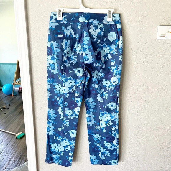 J. CREW Remi Pants in Blue Watercolor Begonia Floral Print 6 NWT AJ333 - Picture 2 of 7